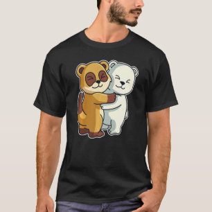 T-shirt Ours Polaire Et Meerkat Mignons Animaux Pour Femme