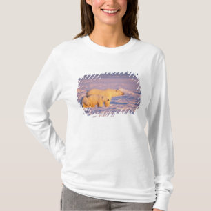 T-shirt Ours polaire femelle avec des oursons de printemps
