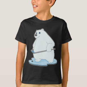 T-shirt Ours polaire Hockey sur glace Bâton de hockey sur