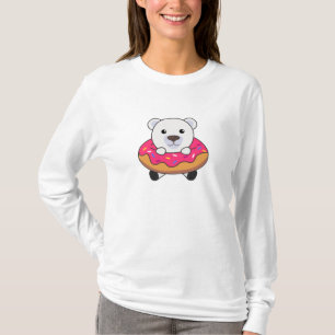 T-shirt Ours Polaire Mignonne Animaux Drôle En Rose De Don