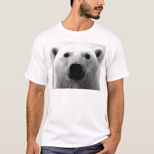 T-shirt Ours polaire noir et blanc (Devant)
