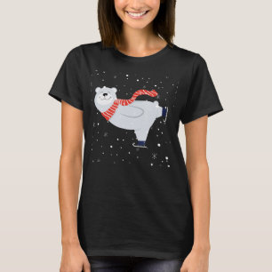 T-shirt Ours polaire Patinage sur glace Funny Noël Ours Am