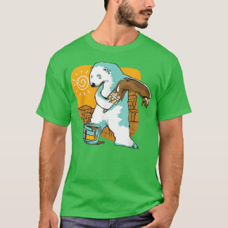 T-shirt Ours polaire Peinture Brown De l'environnement Cli
