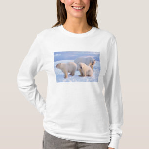 T-shirt Ours polaire semé avec des petits sur la banquise