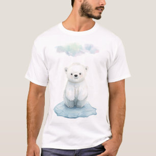 T-shirt Ours polaire serein sur une banquise fissurée