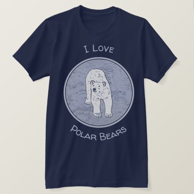 T-shirt Ours polaire sur la peinture sur glace - Art origi (Design devant)