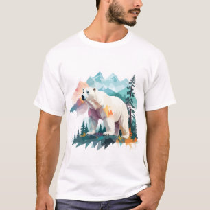 T-shirt Ours polaire Vector Art Animal Majestic Nature sau