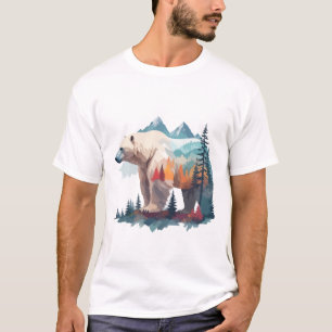 T-shirt Ours polaire Vector Art Animal Majestic Nature sau