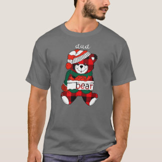 T-shirt Ours Pyjama Rouge Plaid Buffalo Famille (23)