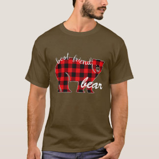 T-shirt Ours Pyjama Rouge Plaid Buffalo Famille (5)