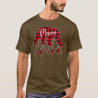 T-shirt Ours Pyjama Rouge Plaid Buffalo Famille (53)