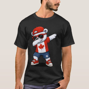 T-shirt Ours qui dab Canada Drapeau Drôle Streetwear Patri