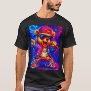 T-shirt Ours rappeur néon – Hip Hop Street qui brille dans