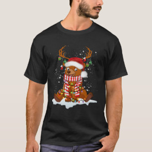 T-shirt Ours Renne Santa Noel Costume Danse Sur Neige M