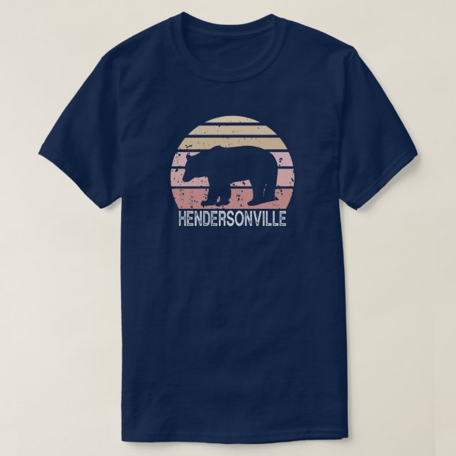 T-shirt Ours rétro de Hendersonville Caroline du Nord (Design devant)