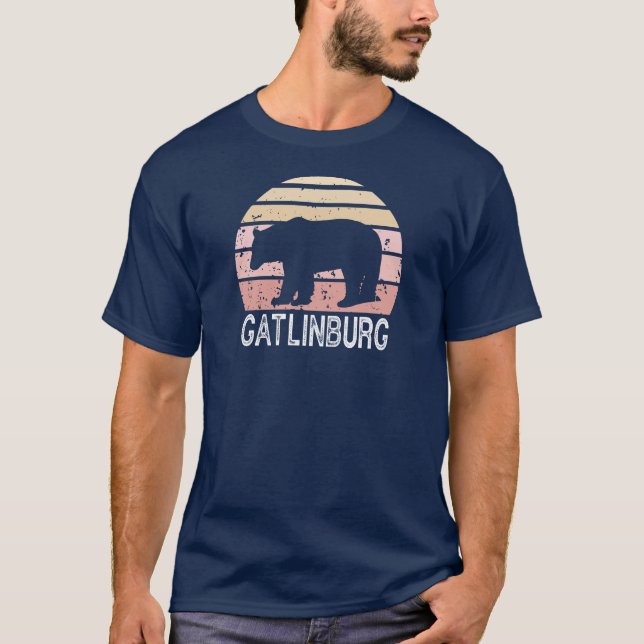 T-shirt Ours rétro Gatlinburg Tennessee (Devant)