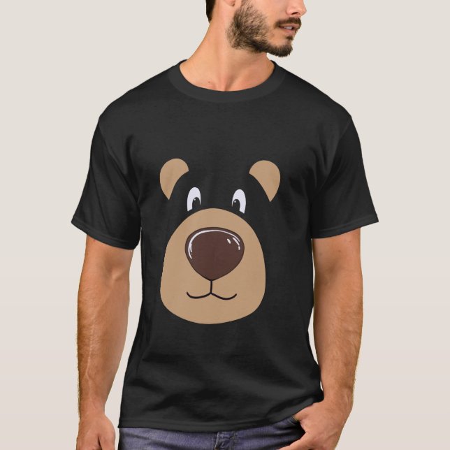 T-shirt Ours Visage Halloween Costume Ours Animal (Devant)