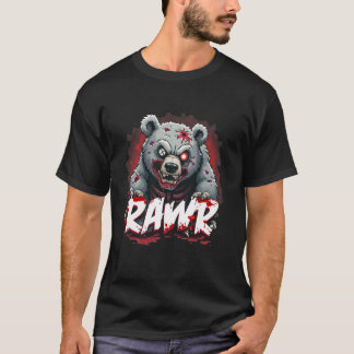 T-shirt Ours zombie, grizzly zombie dystopique effrayant