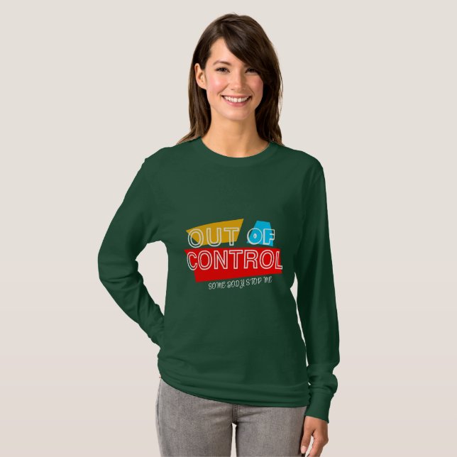 T-shirt Out of Control – Bold Typography Statement Design (Devant entier)