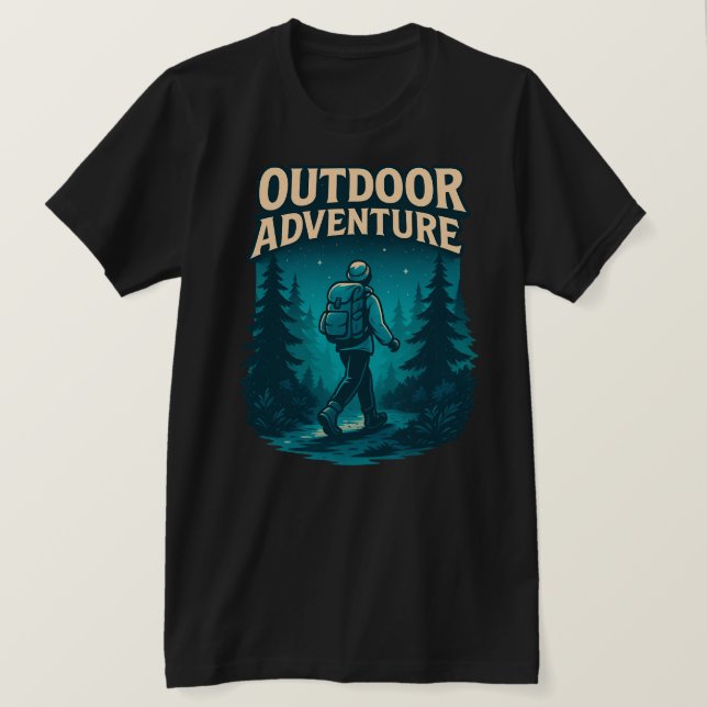 T-shirt Outdoor Adventure Randonnée Forest Design (Design devant)