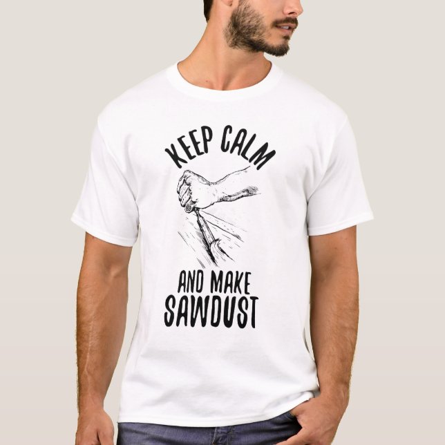 T-shirt Outil de charpentier scie à bois de sciure (Devant)