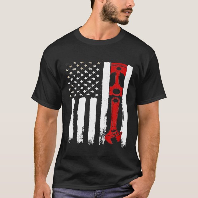 T-shirt Outils de drapeau américain patriotique (Devant)