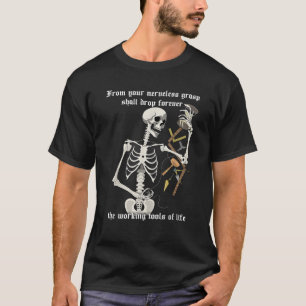T-shirt Outils de travail maçonnique Squelette