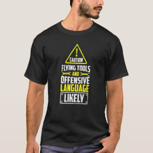 T-shirt Outils et langue de vol de prudence d'aéronef dies