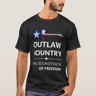 T-shirt Outlaw Country La Soundtrack De Freedom Guitar