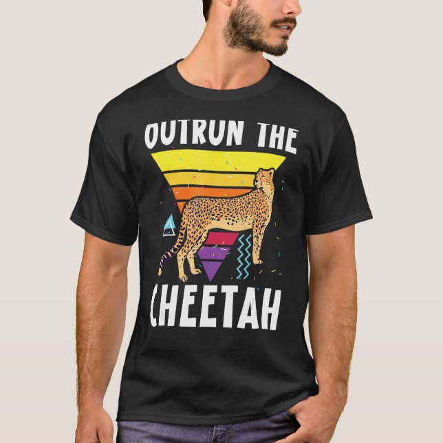 T-shirt Outrun The Cheetah Wildlife Animal Zookeeper (Devant)