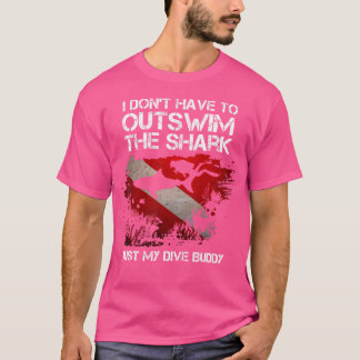 T-shirt Outswim Sharks Dive Buddy SpearFishing Funny Scuba