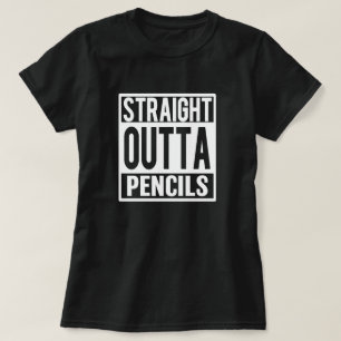 T-shirt Outta droit crayonne le professeur drôle disant l
