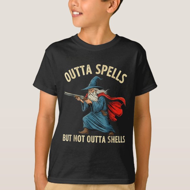 T-shirt Outta Spells But Not Shells Wizard Meme  (Devant)
