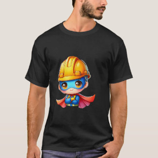 T-shirt Ouvrier de construction mignon super héros constru