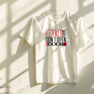 T-shirt Ouvrir une citation de porte noir rouge