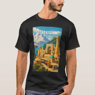 T-shirt Ouzbékistan Illustration Voyage Art Vintage