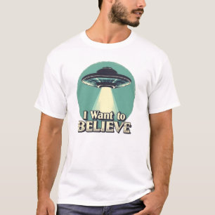 T-shirt OVNI Je veux croire (orthographe corrigée)