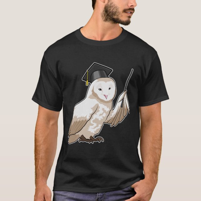 T-shirt Owl as Teacher with Pointer (Devant)