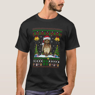 T-shirt Owl Bird Reindeer Santa Hat Ugly Christmas Bird