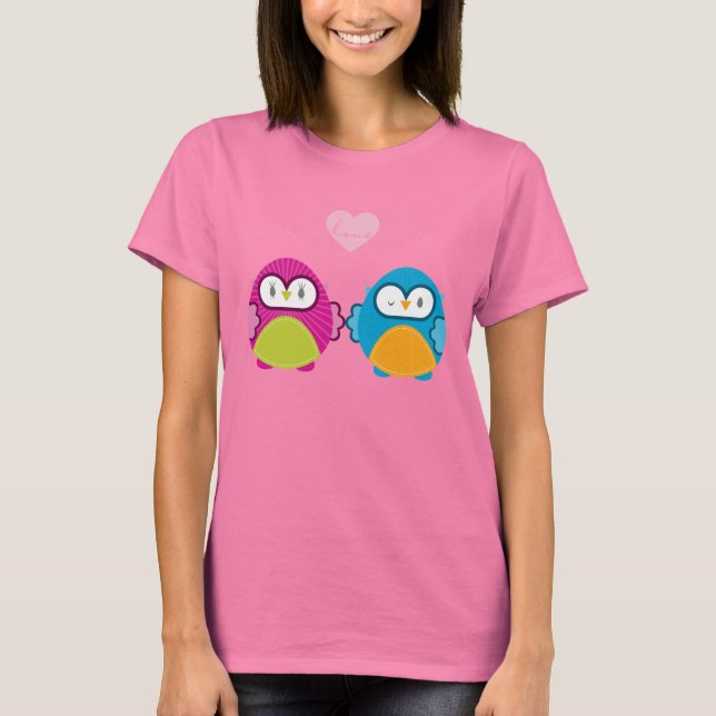 T-shirt OWL LOVE :: fille vive + garçon (Devant)