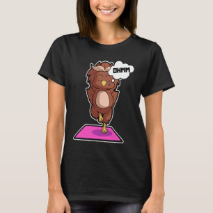 T-shirt Owl Yoga Poses Sport Gymnastique Ohmmm Heartbea