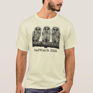 T-shirt OwlWatch 2026 - Trois sur une branche