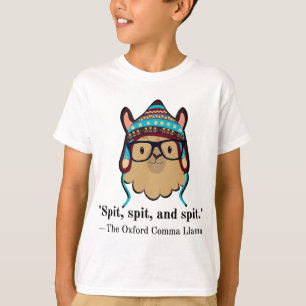 T-shirt Oxford virgule lama grammaire nerd texte noir crac