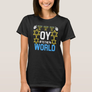 T-shirt Oy to the World Hanoukka Juive pour hommes Femmes