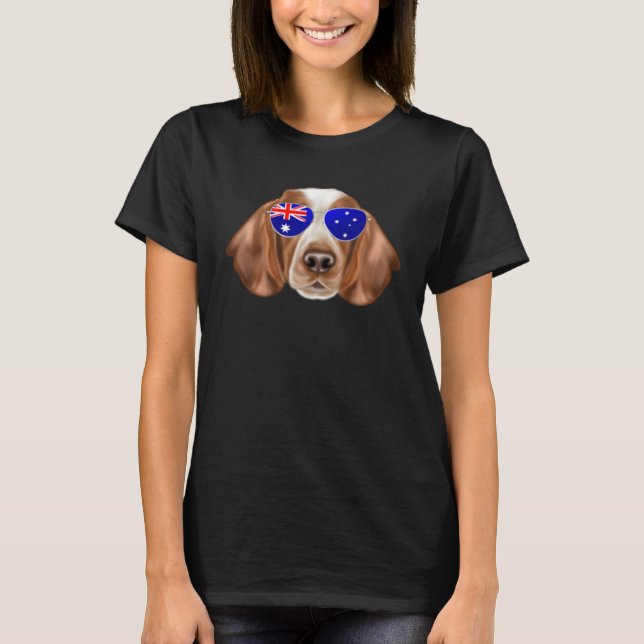 T-shirt OZ Flag Welsh Springer Spaniel Dog Australia Pocke (Devant)
