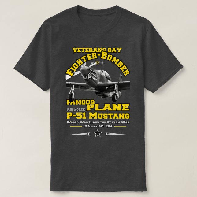 T-shirt P51 Bombe de combat MUSTANG 1 (Design devant)