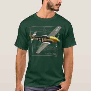 T-shirt P51 Mustang 2ÈME GUERRE MONDIALE Avion de chasse