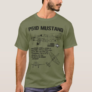 T-shirt P51 Mustang Spécifications des chasseurs 2ÈME GUER