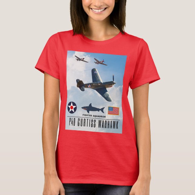 T-SHIRT P-40 CURTISS WARHAWK SQUADRON (Devant)