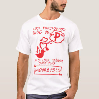T-shirt p amoureuse prenom citation lettre personne